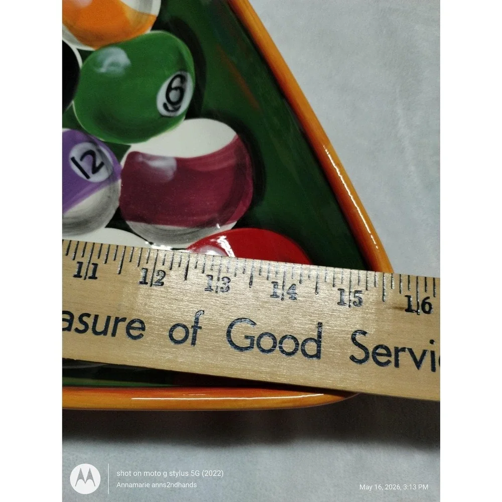 Clay‎ Art Rack Em Up Pool Ball Serving Tray 8 Ball Dip Bowl Set